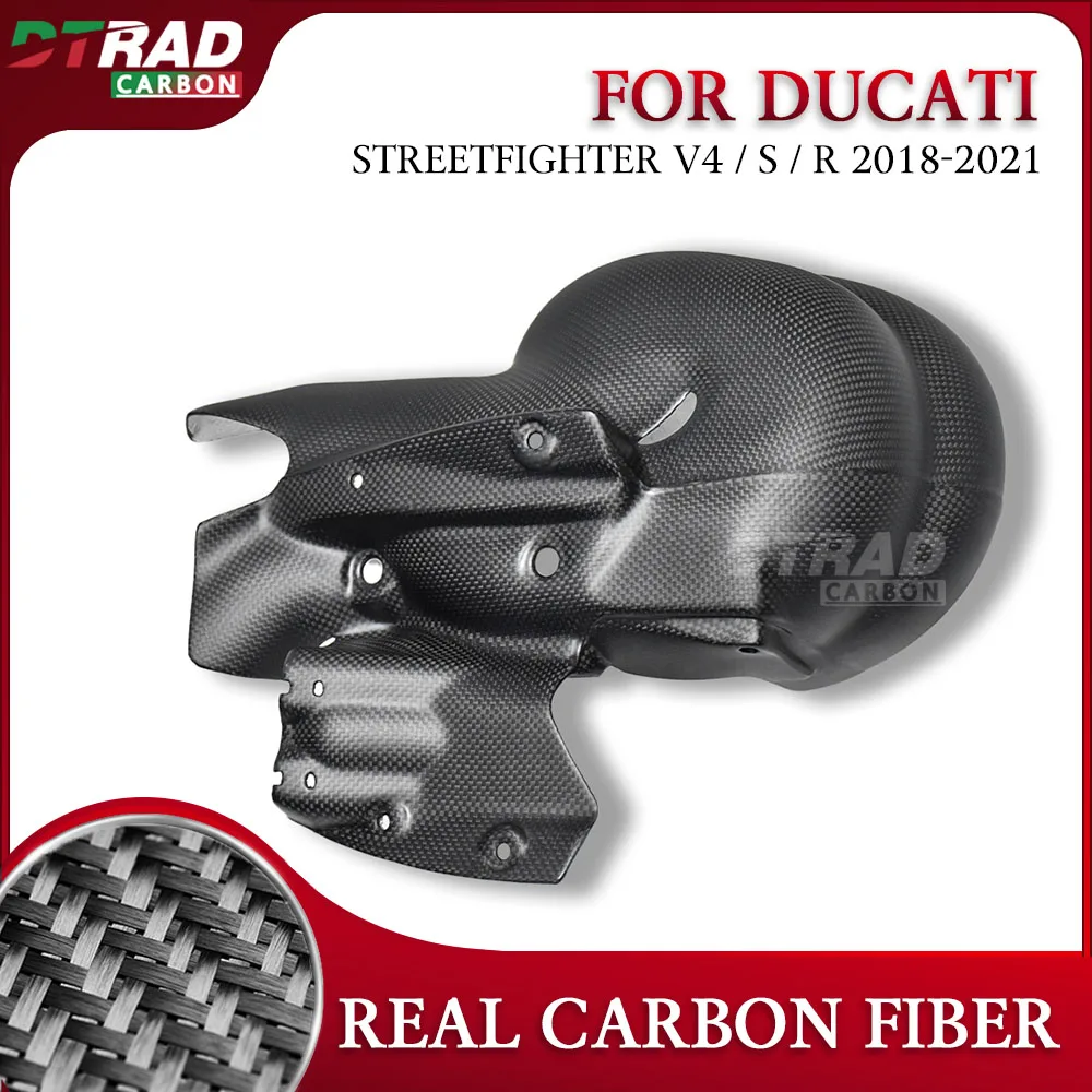 Euro 4 For DUCATI Streetfighter V4 S V4R 2018 - 2021 V4S Accessories Carbon Fiber Exhaust Cover Rear Exhaust Heat Insulator