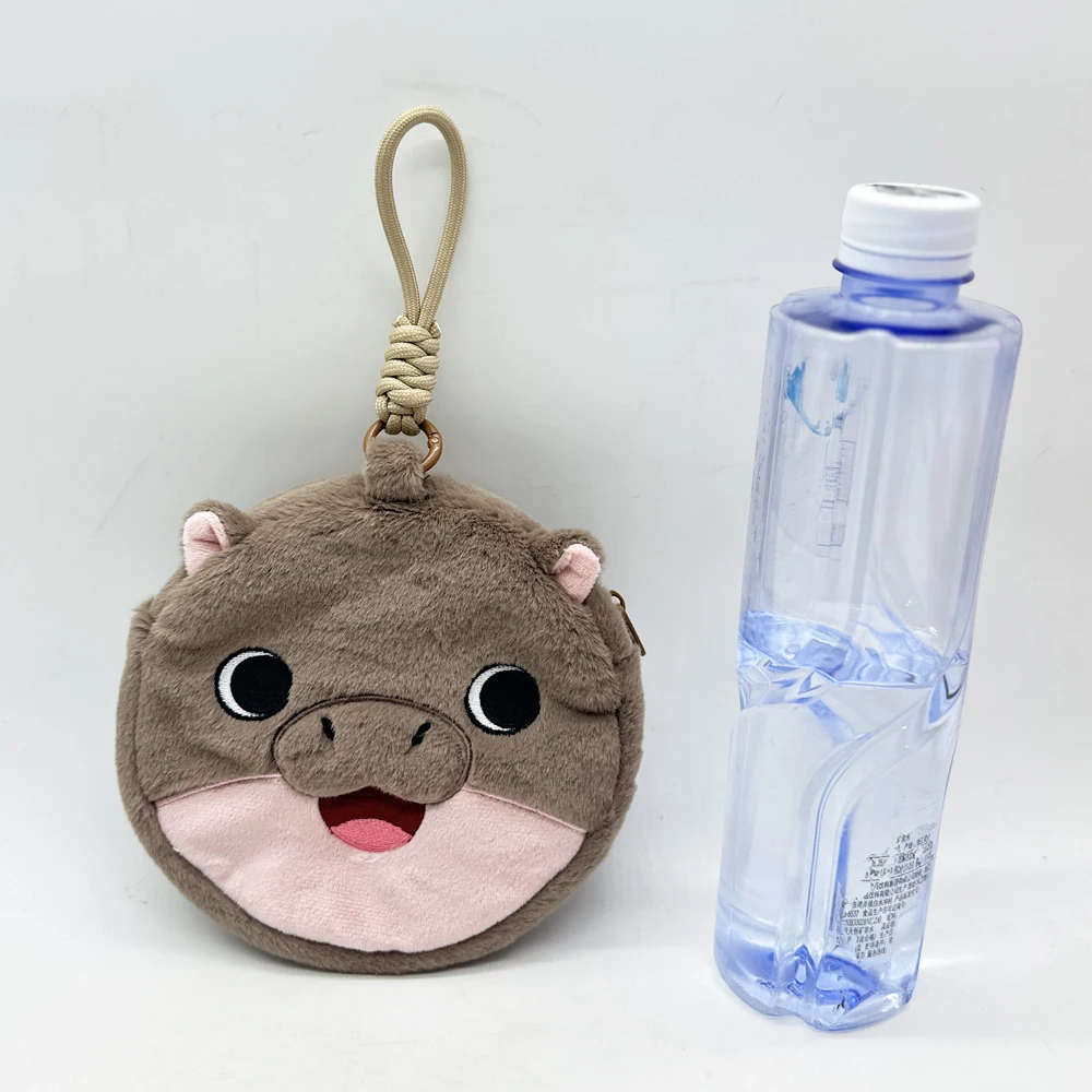 Peluche mignonne Moo Deng, sac de rangement, poupée enveloppe rouge, paquet de données pour petite amie, pièce de monnaie d'hectare, ornement, cadeaux pour couple