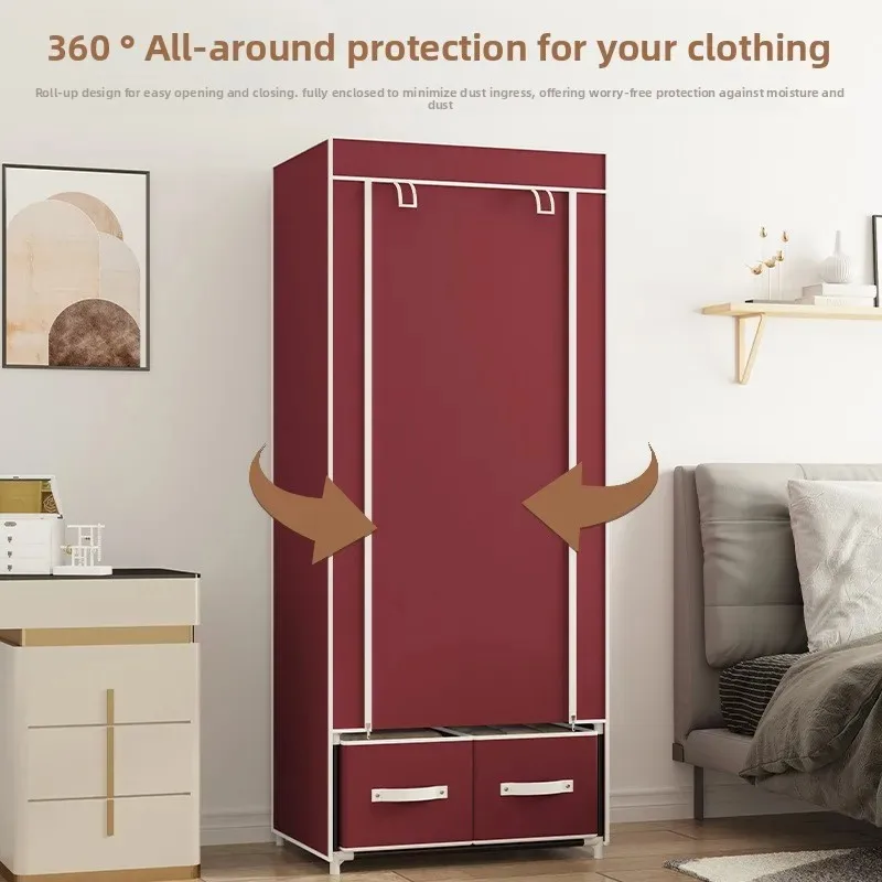 

Легко собираемый складной шкаф, органайзер для хранения одежды, открытый шкаф для спальни, ящики, портативный домашний шкаф в общежитии