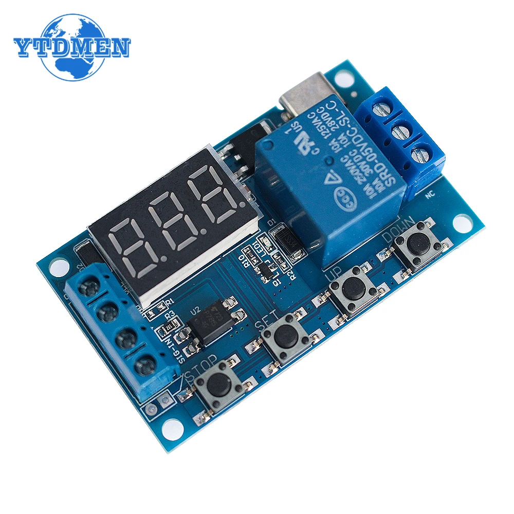 1PCS DC 6-30V Support Micro USB 5V LED Display Automation Cycle Delay Timer Switch Off Delay Time Relay Module 6V 9V 12V 24V