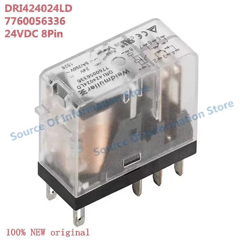 

5Pcs DRI424024LD 24VDC 8-Pin Weidmüller Relay 776005633 - Bulk Pack Electronic Relay for Electrical Control Systems