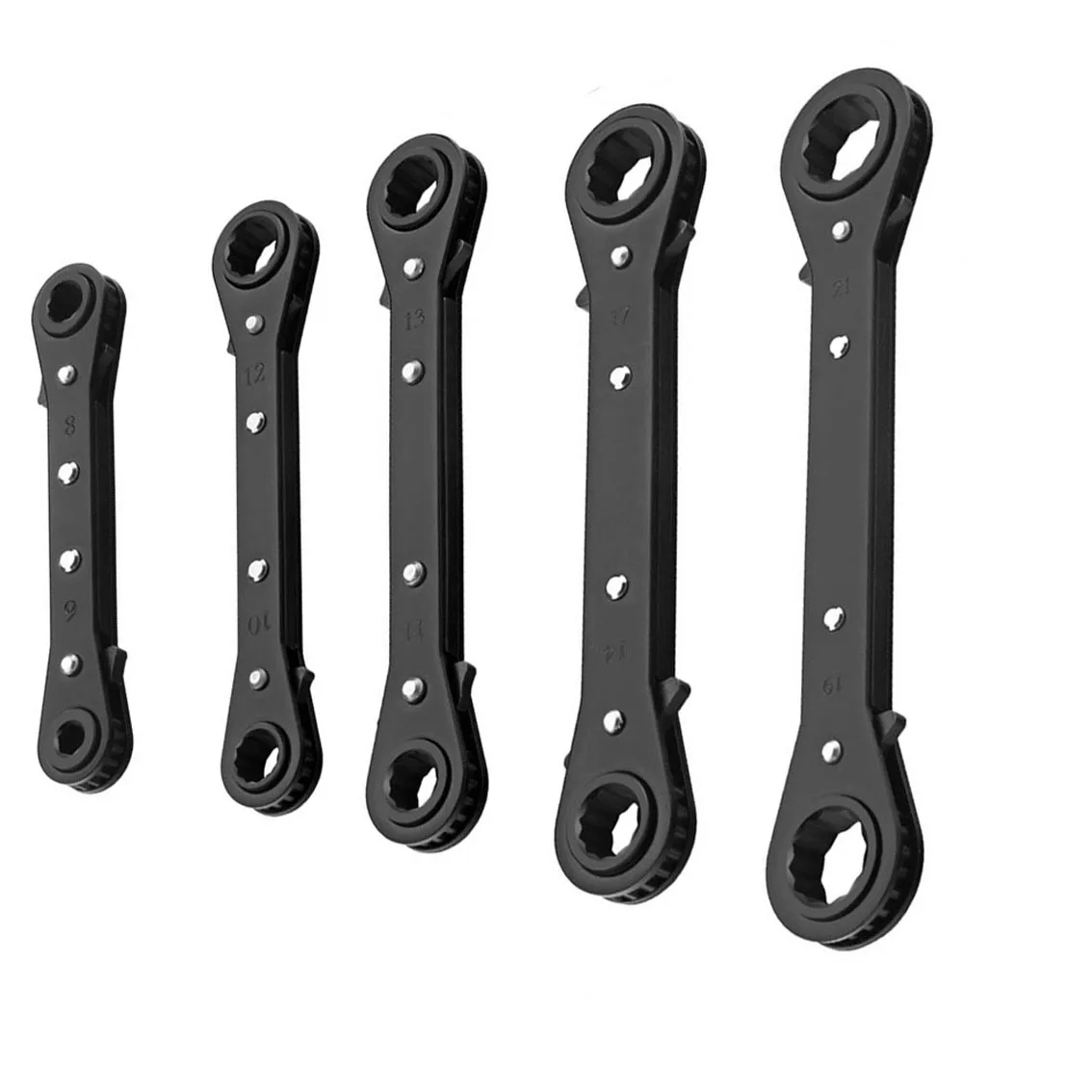 10-12mm Double-end Ratcheting Wrench 14-17mm Double Box-end Wrench 19-21mm Double Box-end Wrench 6-8mm Double Box-end Wrench