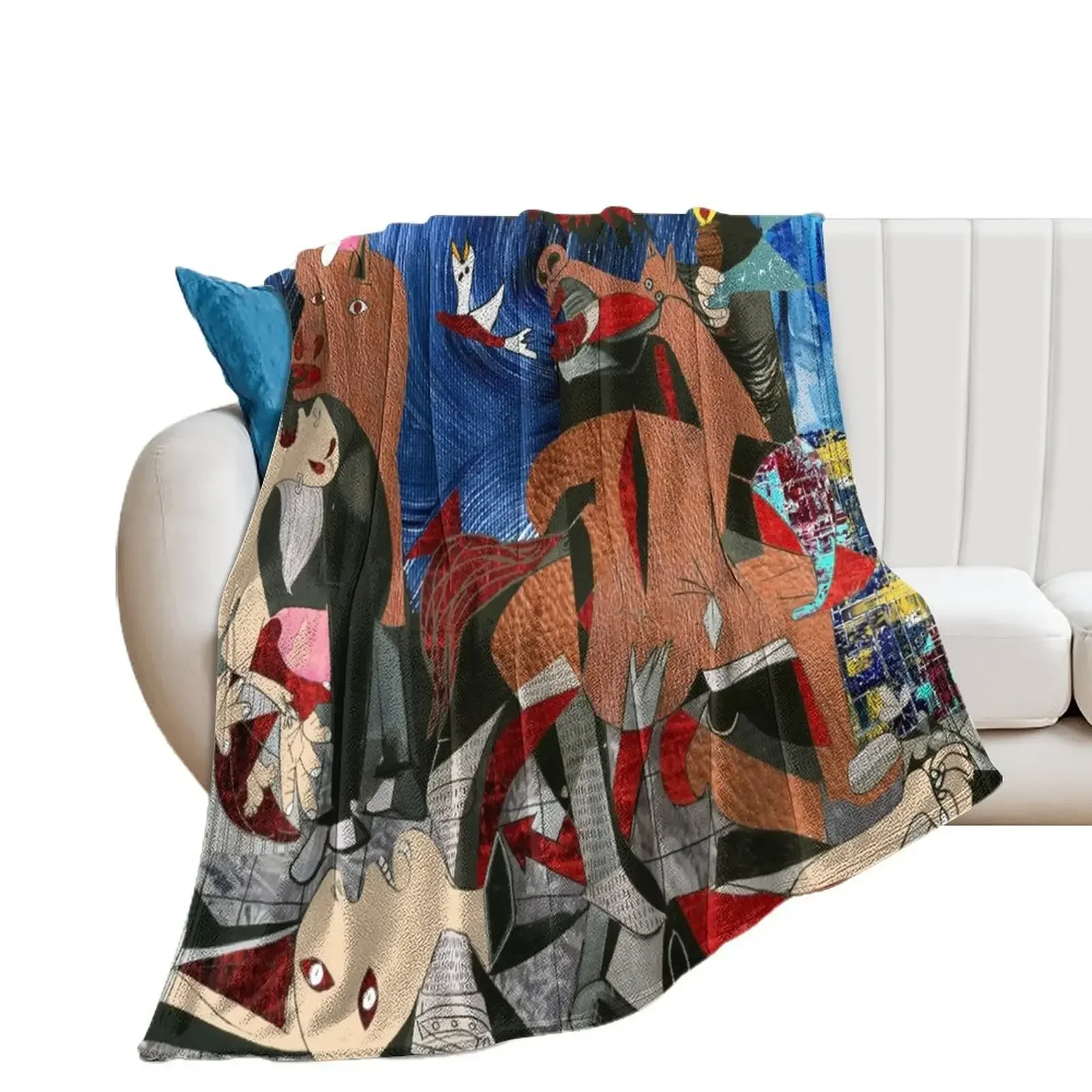 Guernica in color Throw Blanket manga Plaid on the sofa Baby Blankets