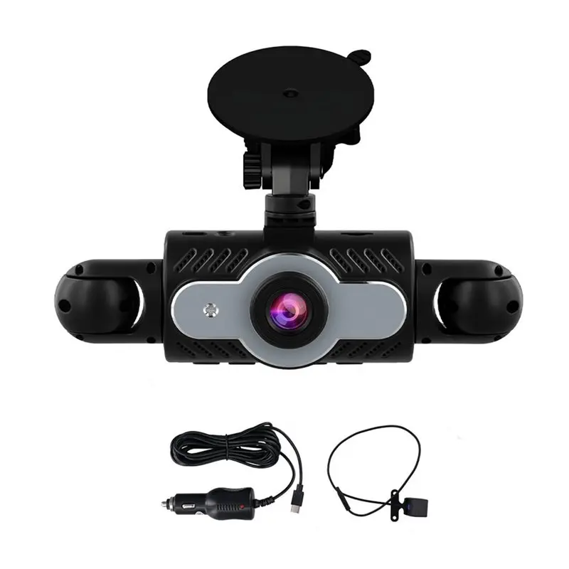 Superior-Loop Recording 360° Dash Cam 4 Channel 1080P Front And Rear, 3 Inch Camera For Car With Night Vision