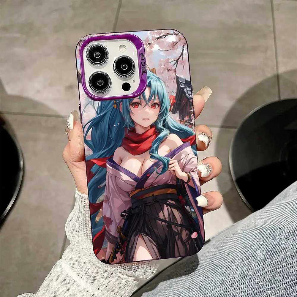 츠키미치 토모에 아이폰 17 16 15 14 13 12 11 X XR XS 8 7 에어 프로 맥스 플러스 퍼플 반투명 케이스