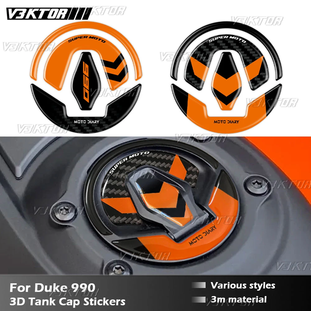 

3D Motorcycle Fuel Tank Cap Sticker Tank Pad Protection Decal For 990 DUKE R 2025 2024