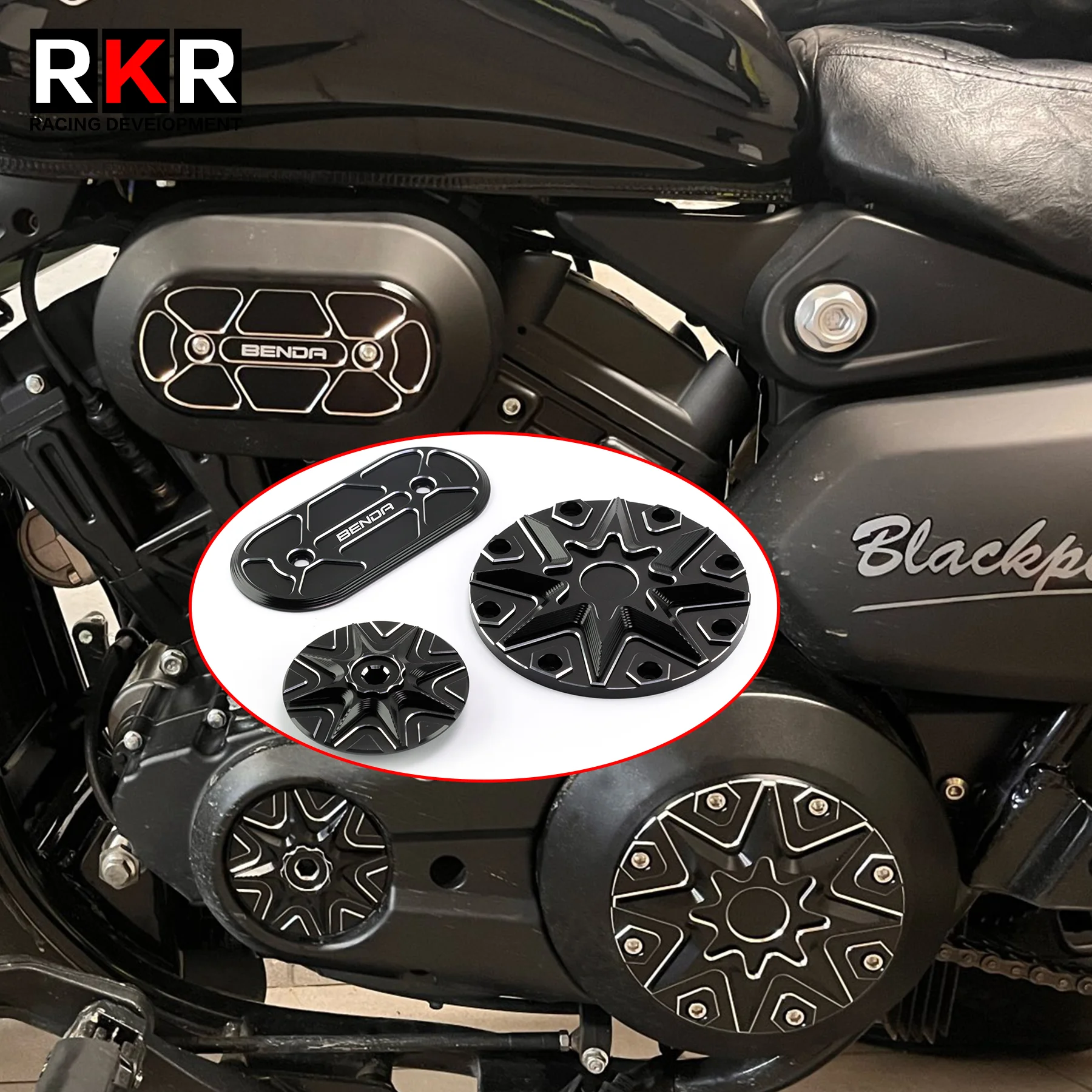 

Motorcycle Engine Guard Modified Belt Cover Electromagnetic Cylinder Engine Body Trim Cover for BENDA BD300 ROCK300 V Cruise125