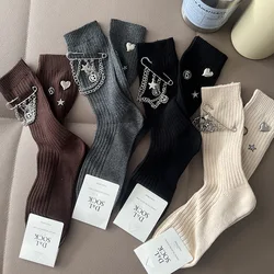 Fashion WomenThick Sock With Pin Decorated