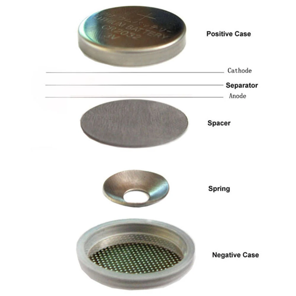 

SAIDKOCC 316 Stainless Steel CR2032 Coin Cell Cases with Conical Spring and Spacer