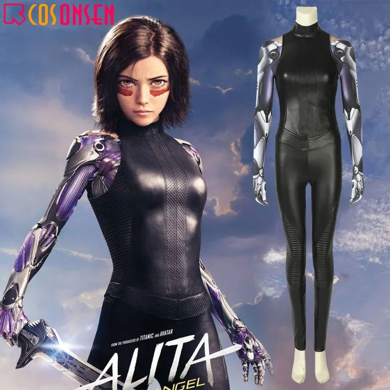 Alita Battle Angel Alita Cosplay Costume 3D Printed Jacket Superhero Cosplay Halloween Suit Leather Vest Pants COSPLAYONSEN