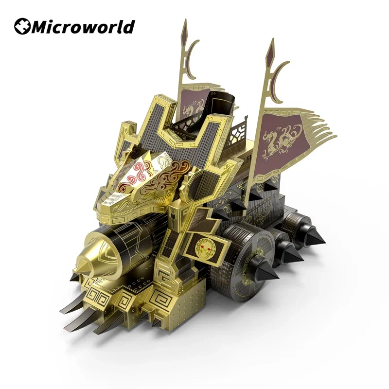 Microworld 3D Metal Styling Puzzle Game Dragon Hammer Chariot Model Kits Laser Cutting DIY Jigsaw Toys Gifts For Home Decoration