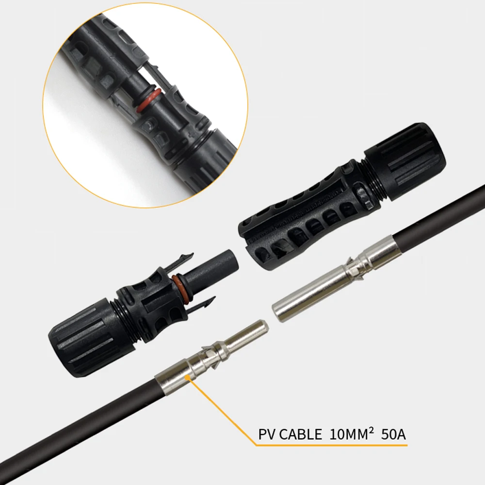 IP67 1500V 60A MC Solar Connector, Waterproof PV Plug Accessories, High Current Solar Parts for 4/6mm² Solar Panel Power System
