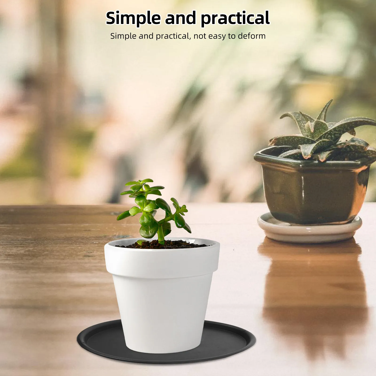 10Pcs Waterproof Plant Saucer Oval Plastic Tray Heavy Duty Flower Pot Drip Tray for Indoor Plants Decorative Saucer