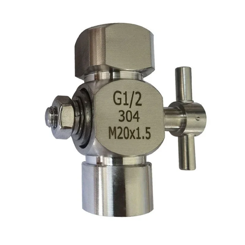 Limited Offer 304 Stainless Steel Three-way Cock Double Inner Wire, Pressure Gauge Plug Valve 20 * 1.5 * G1/2