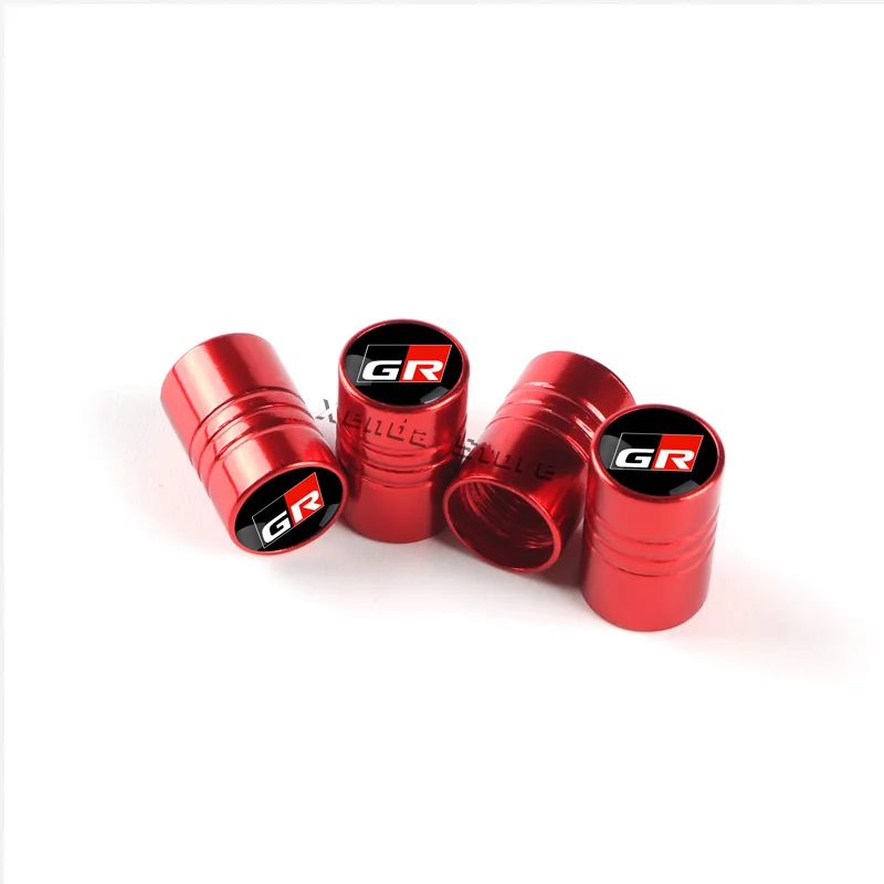 4Pcs Car Wheel Tire Valve Stem Caps Air For GR Sport Yaris 86 Corolla Camry Hilux Supra C-HR Highlander RAV4 Tyre Accessories