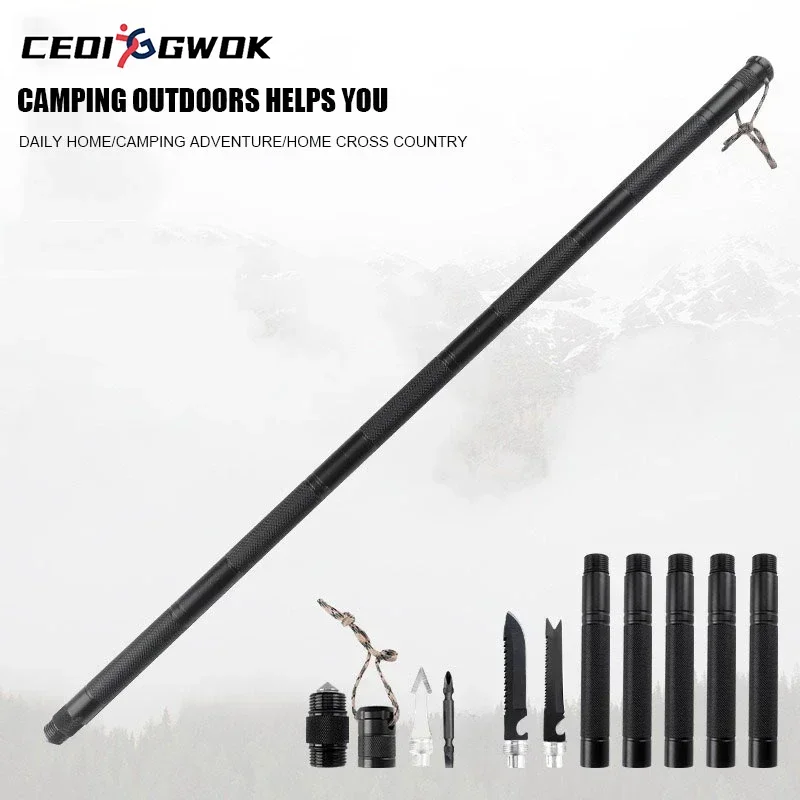 

Универсальная трость CEOI GWOK, набор аксессуаров для кемпинга, складные и легкие треккинговые палки, походная палка