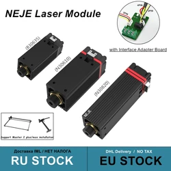 NEJE Kits de cabezal de módulo láser, Luz Azul TTL, enfoque ajustable para cortador láser CNC, grabador, adecuado para 2, 3, 4 pines, 450nm, 405nm, 20W