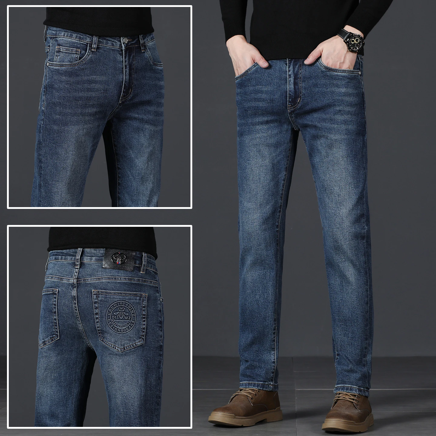 

Роскошные мужские джинсы Outlet, оригинальные товары с низкой талией, вельветовые джинсы с заниженной талией, устойчивые к высокой эластичностью, эластичные джинсы больших размеров