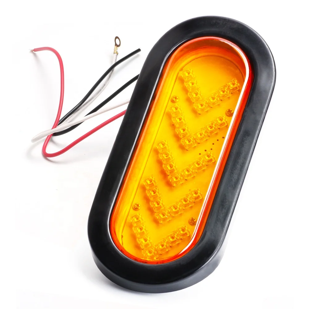 35LED 10-30V Red Amber Truck Tail Light Rubber Ring Anti-Electric Shock