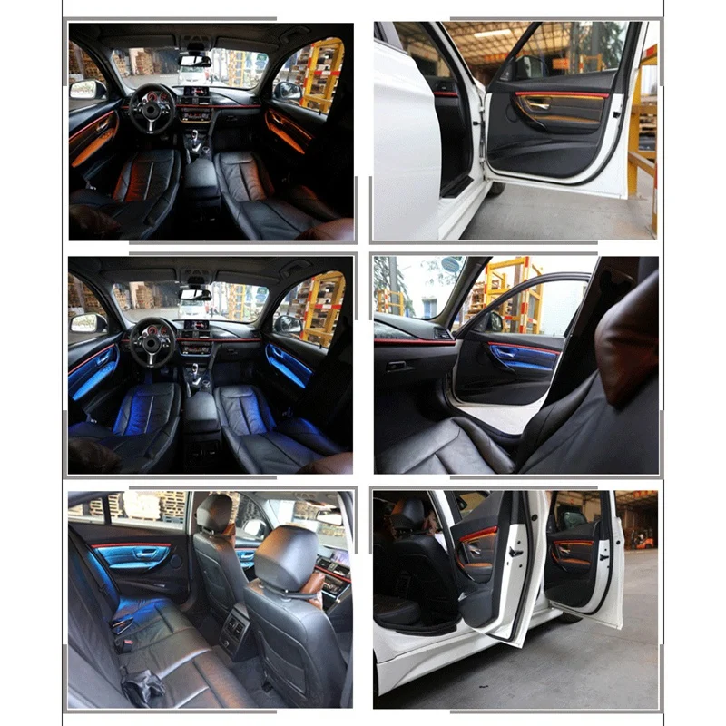 Interior Doors Panel LED Decorative Trims Lamp With Blue And Orange Colors Atmosphere Lights For-BMW 3 Series F30 12-18