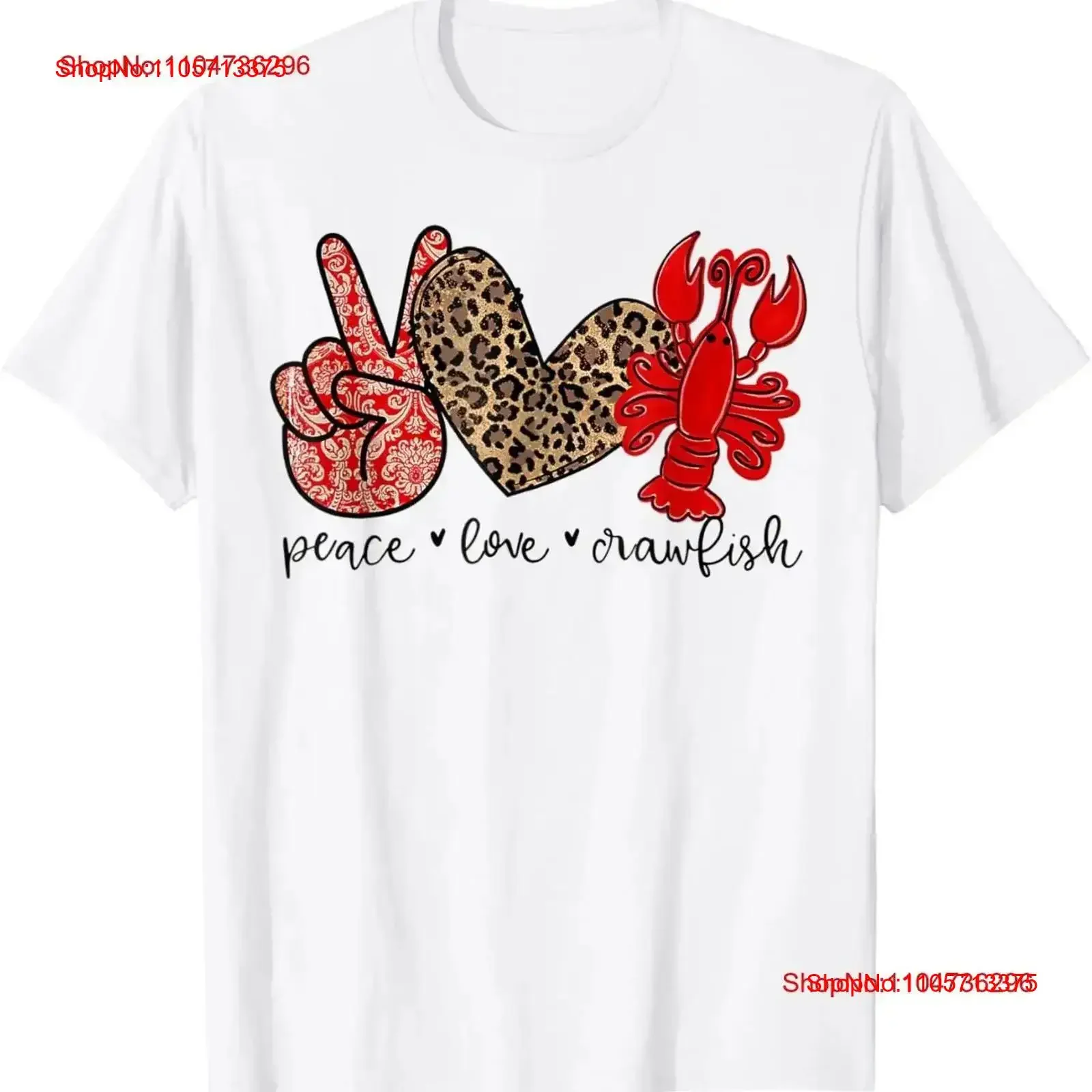Peace Love Crawfish Leopard Boil Cajun Lobster T Shirt vintage Washed fashion Stylish Stretched Soft Top For Everyday Wear