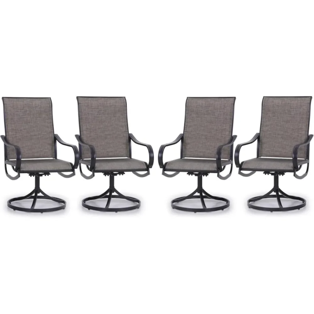 

Patio Swivel Dining Chairs Set of 4 Outdoor Metal Chair with Textilene Mesh Fabric, Patio Gentle Rocker Chair
