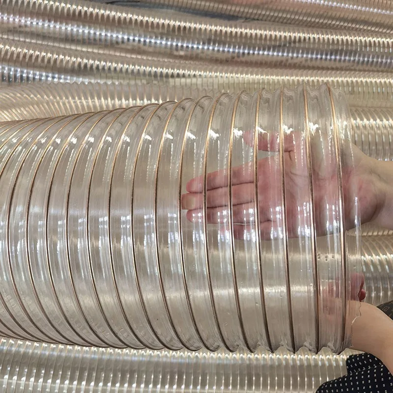 PU Corrugated Pipe Anti-static Vacuum Suction  Engraving Machine Hose Transparent Steel Wire Ventilation