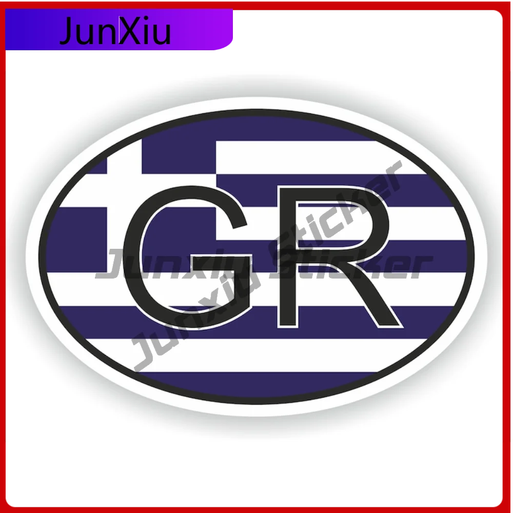 

Greece GR Country Code Oval Sticker with Premium Exterior Decor For Wall Car UV Resistant Decoration Auto Accessories Exterior