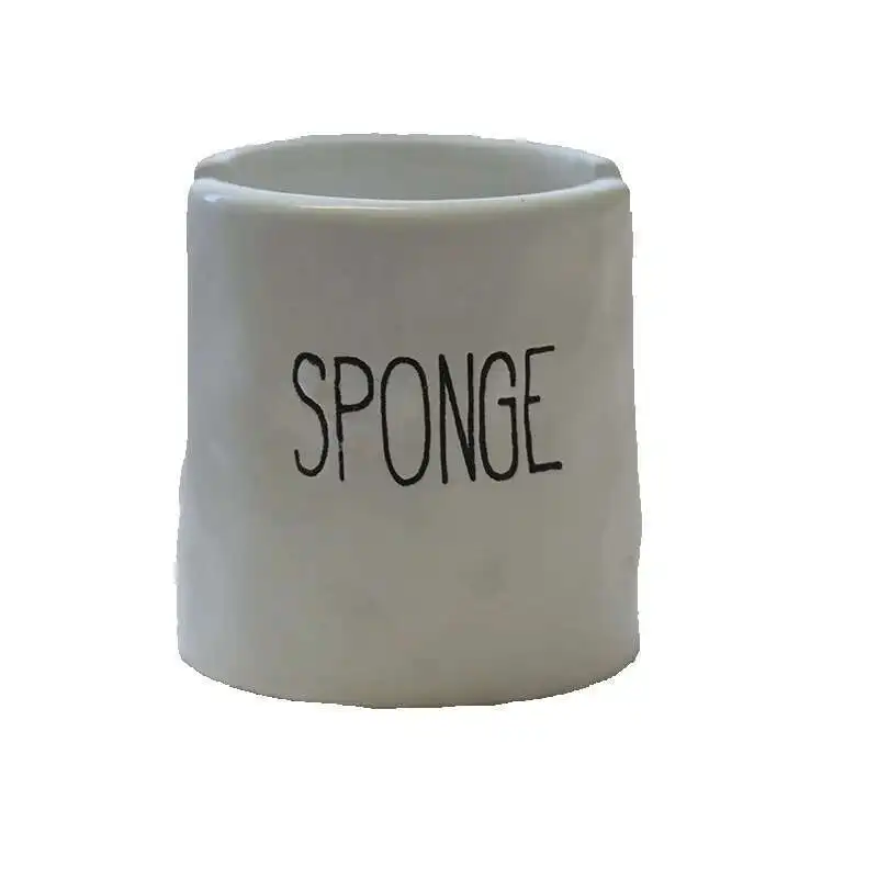 

Керамический держатель для губки с буквенным принтом, шарик для мытья посуды для экспорта, белое глиняное мыло