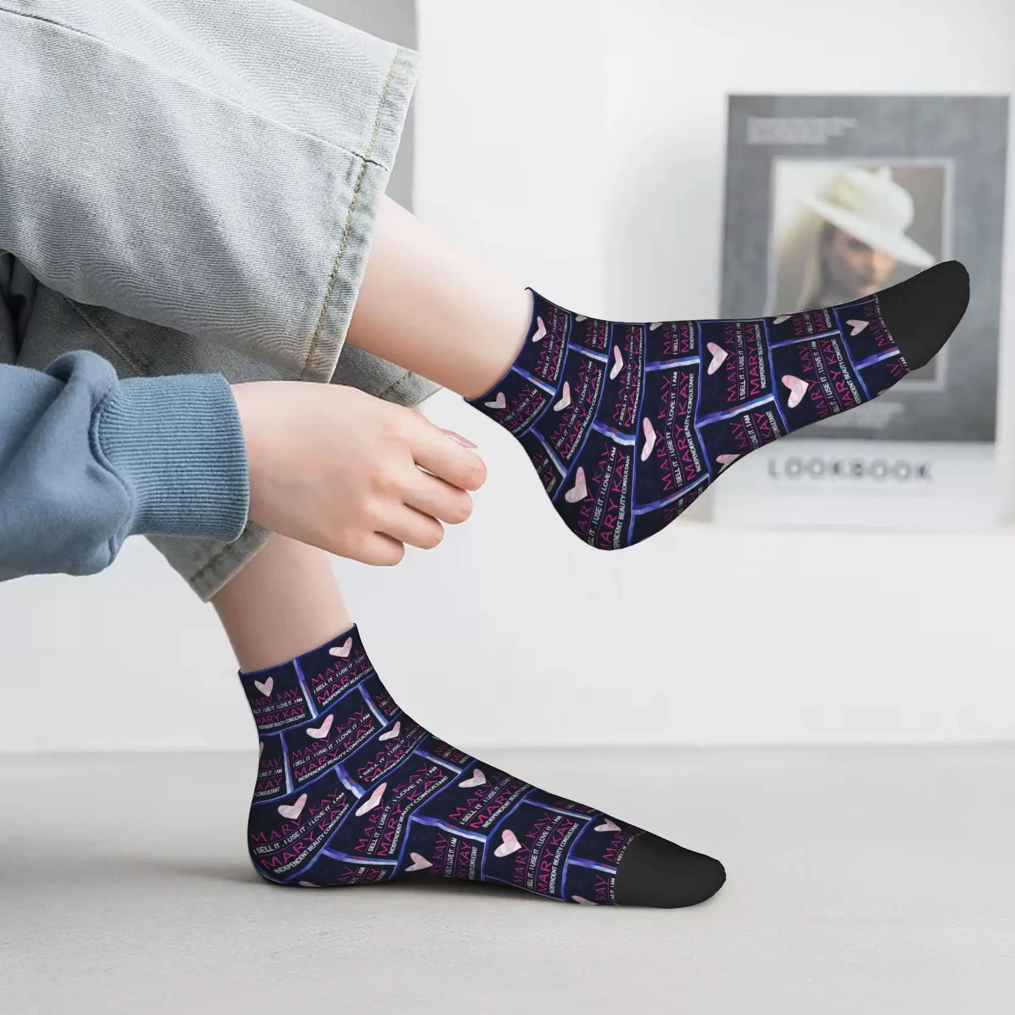 Calcetines cosméticos Mary Kay para todas las estaciones, calcetines deportivos de tubo medio Harajuku de alta calidad, medias informales suaves para hombres y mujeres, regalos