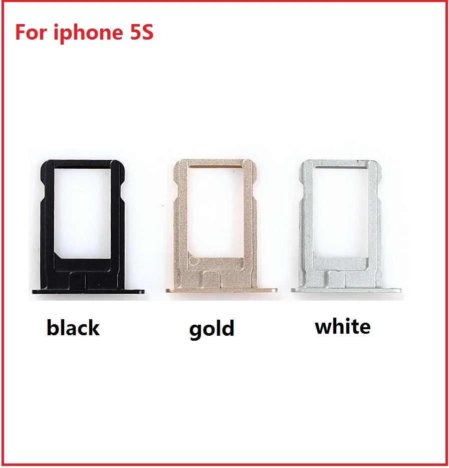 Genuine new Sim Card Tray & Sim card adapter for iPhone 4 4s 5 5S se sim card Slot Holder Gold silver black colors replacement