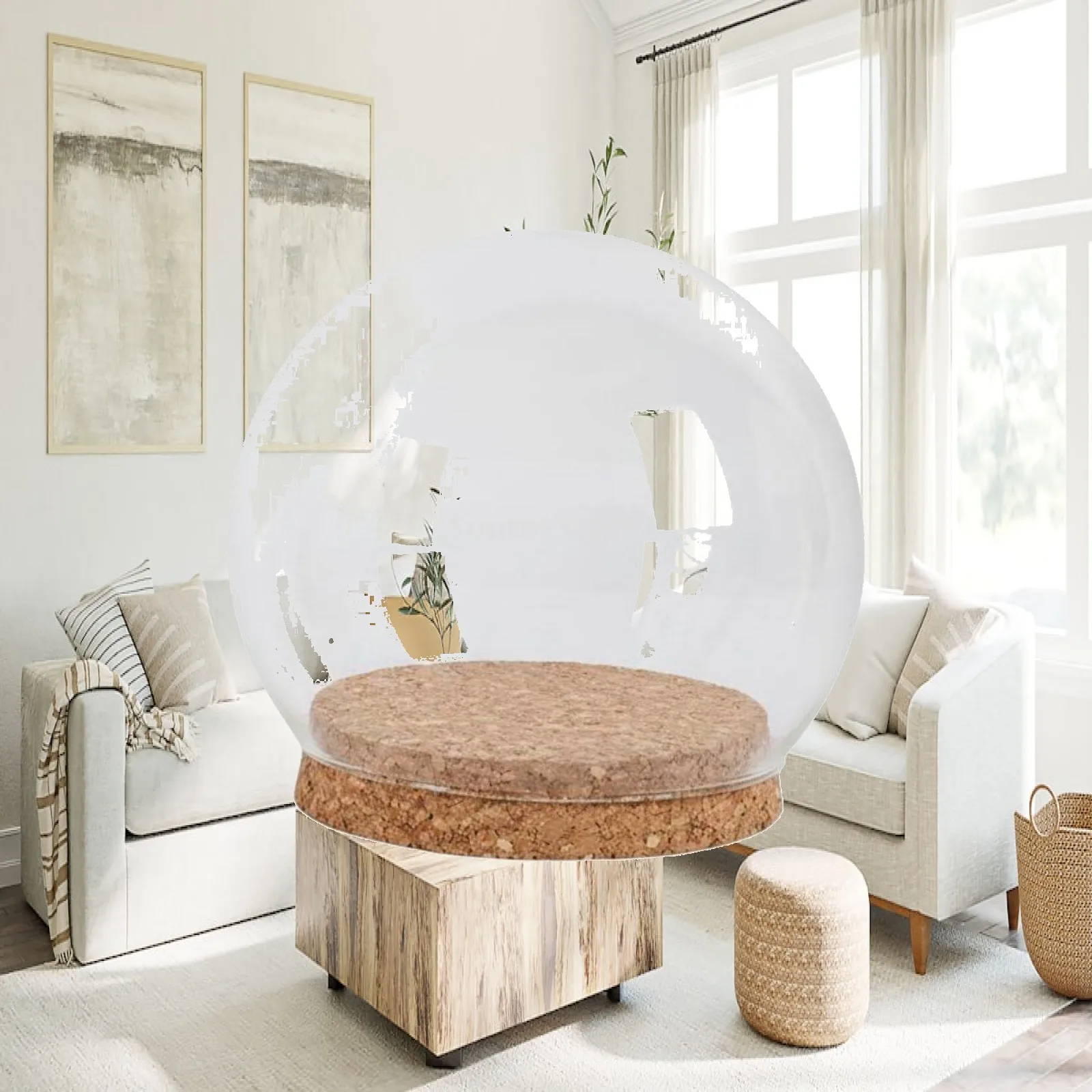 Elegant Glass Cloche with Cork Base for Preserved Flowers Miniatures Home Decor Display Dome for Shelves