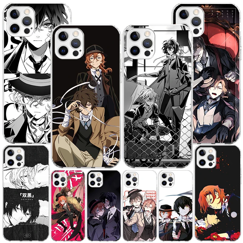 Bungo Stray Dogs Double Black Phone Case For iPhone 16 Pro Max 15 + 14 Plus 11 12 13 Mini Xs X XR 7 8 SE Personalized Gift Print