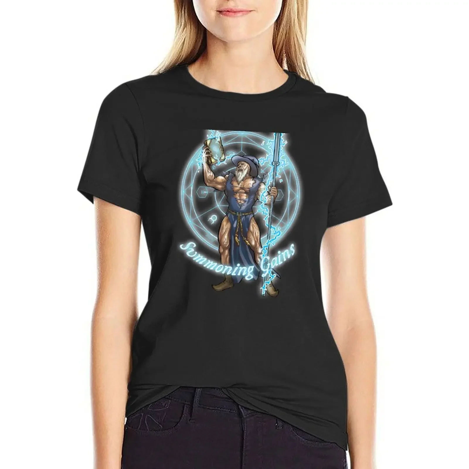 

Summoning Gains T-Shirt lady clothes animal print shirt for girls shirts graphic tees Short sleeve tee Woman fashion