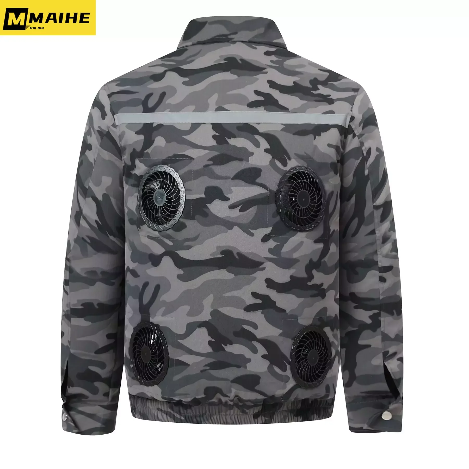 2024 Summer Fan Clothing Men\'s camouflage USB heat dissipation work jacket Outdoor fishing refrigeration air conditioning suit