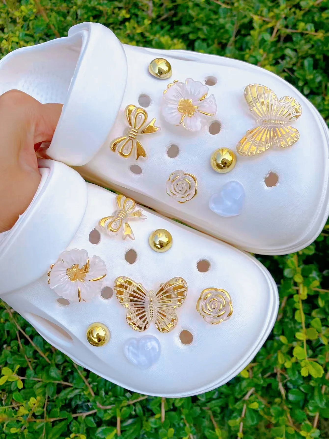 14 DIY shoe buckle decorations, multi-functional shoe clip accessories for women's sandals, slippers and beach bags, perfect for