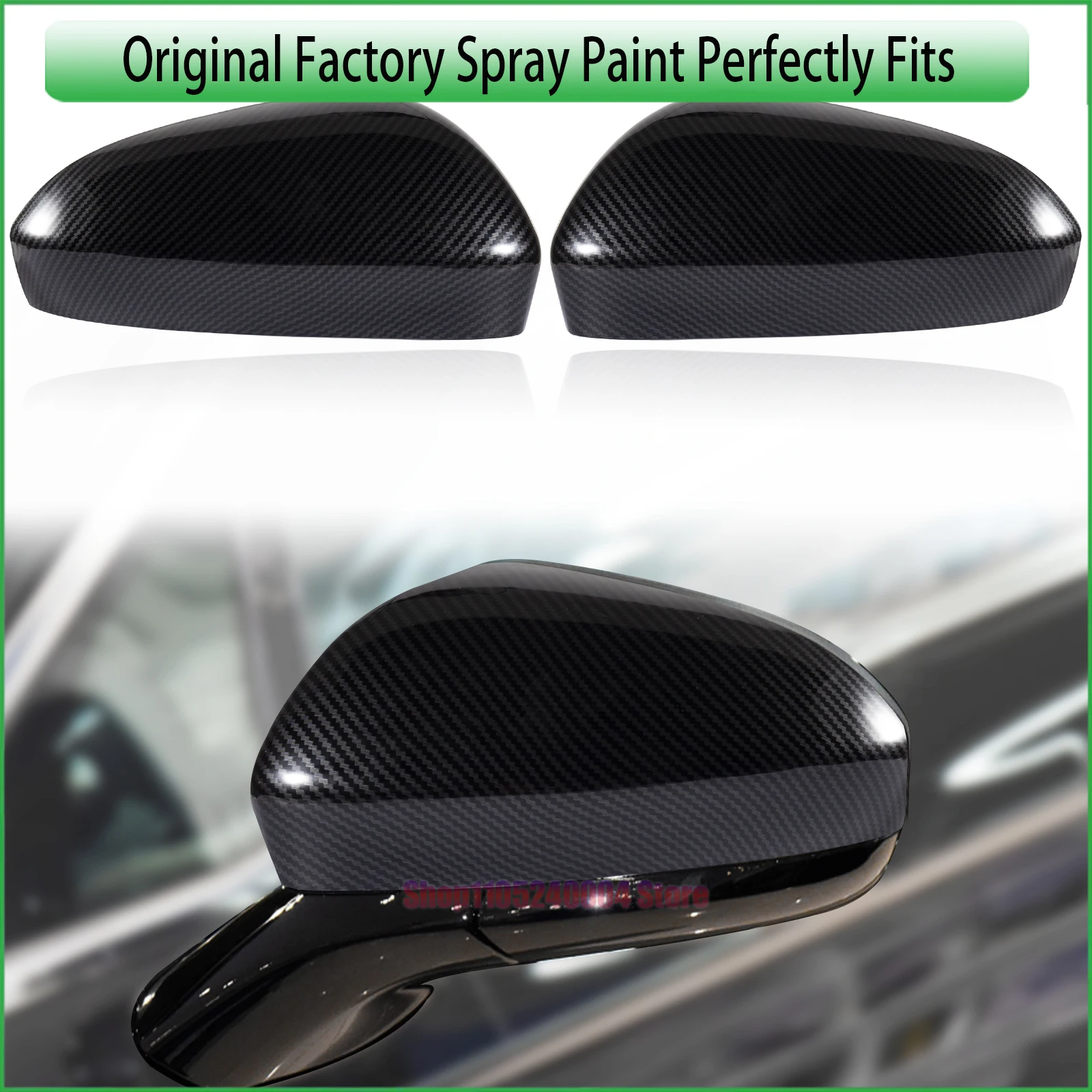OE Fit Carbon Fiber Rearview Mirror Cover Protective Housing For Ford Fusion 2013-2018 Exclusive to North American Version