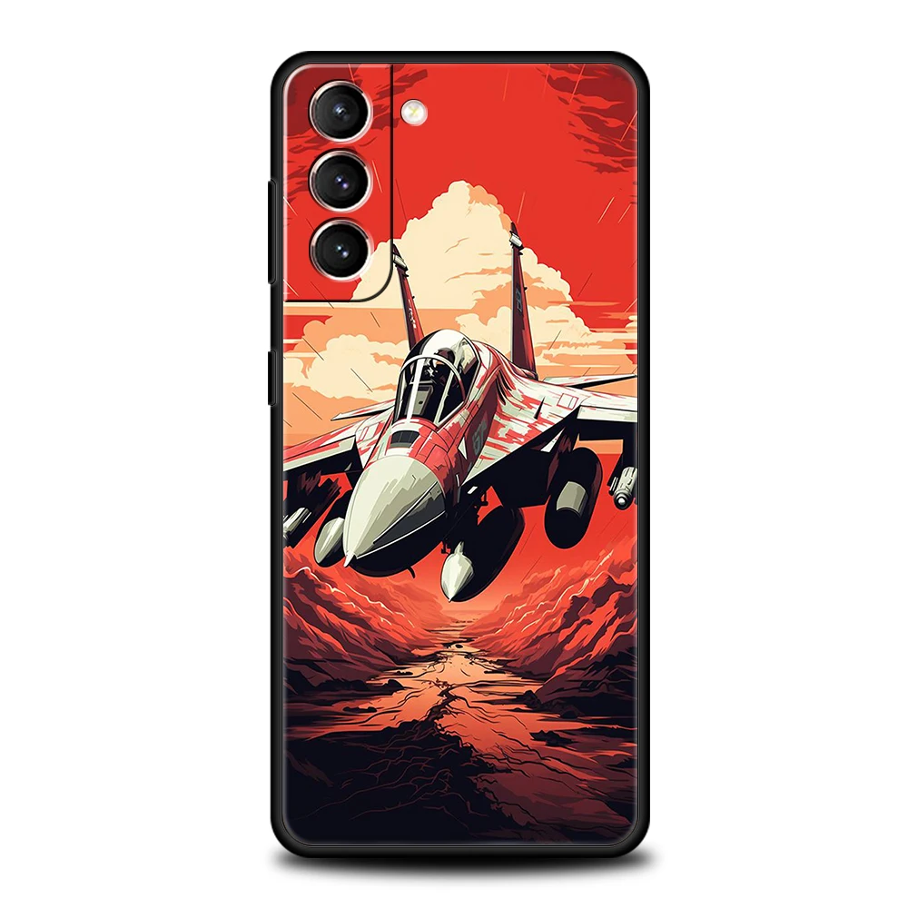 Coque en silicone antichoc Sky Jet Fighter, housse de téléphone, sacs pour Samsung Galaxy S24, S23, S22, S20, S21, FE Ultra, S10, S10E, S9, S8 Plus, 5G