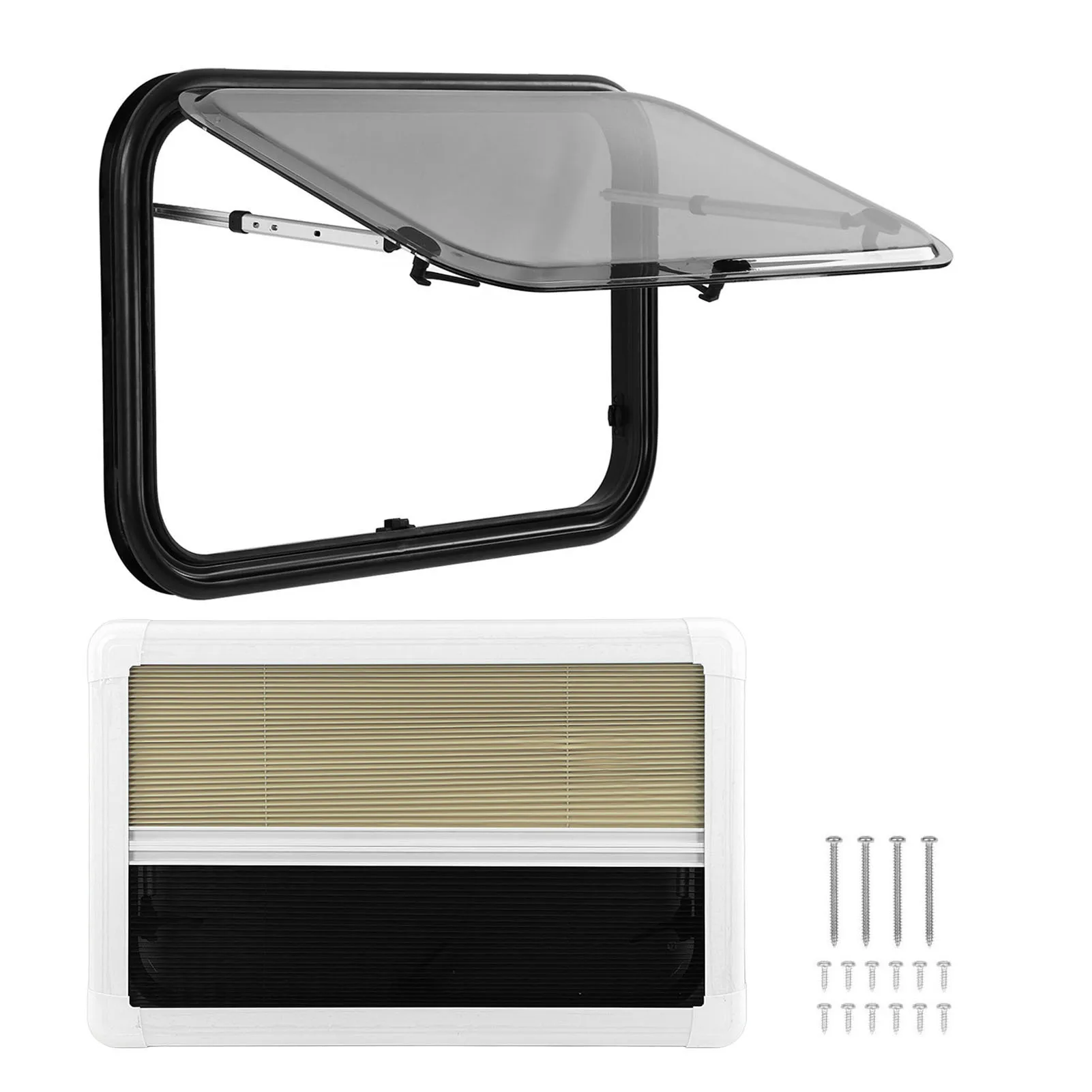 

Окно для автофургона L800 H500 мм с солнцезащитным козырьком, двухслойное акриловое стекло, анти-УФ-выдвижное окно для стен от 28 до 45 мм