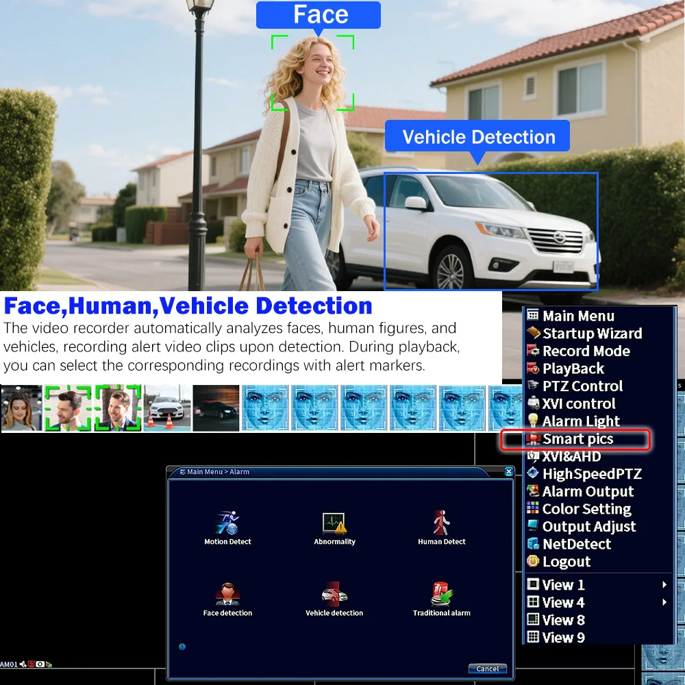 XM DVR Surveillance Motherboard 4/8/16CH,8/16CH supports face,human,and vehicle detection,compatible with P2P. view 5