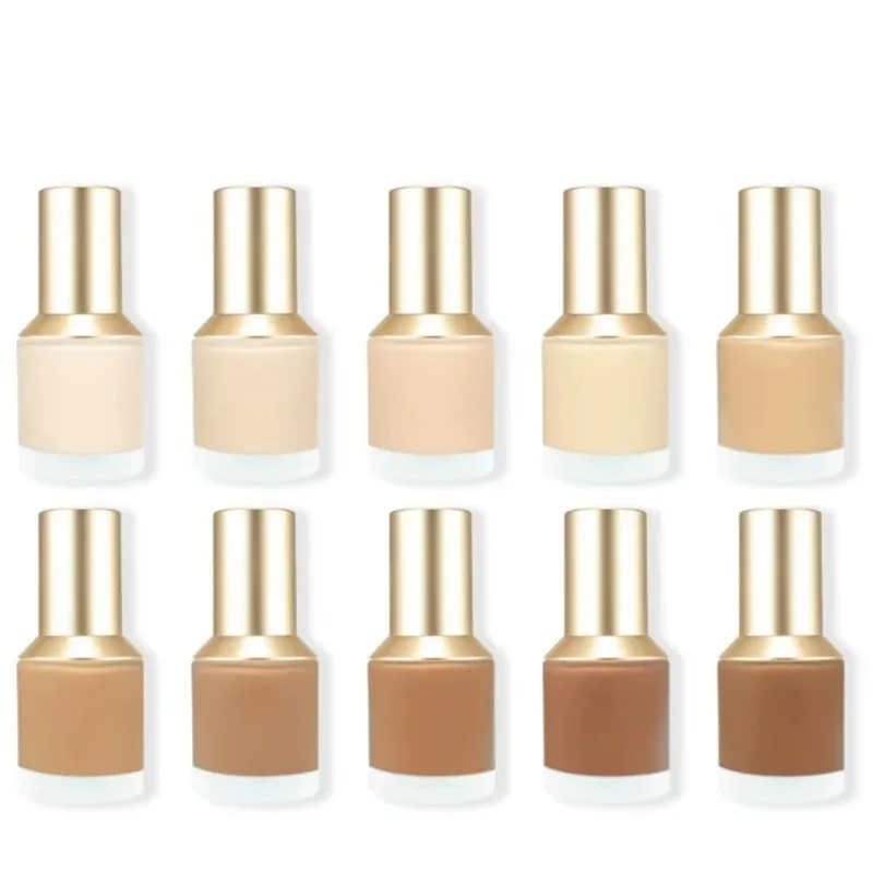 

Custom 10colors Watery Light Liquid Foundation Long Lasting Easy To Apply Brightening Non-fading High Coverage Makeup Base Bulk