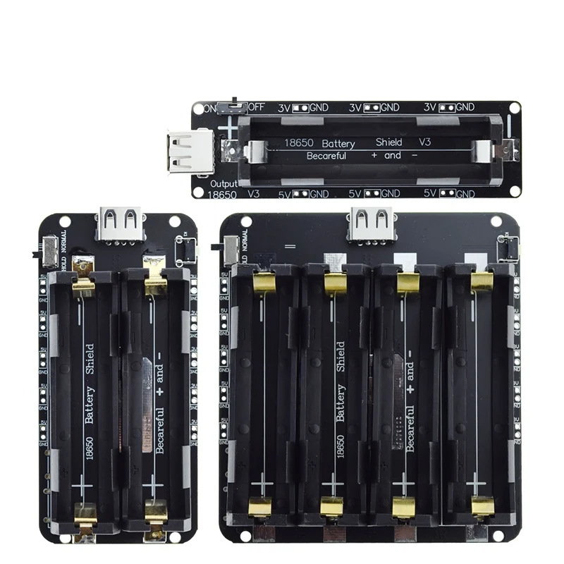 DIYTZT Two Voltage 18650 Lithium Battery Shield V8 Mobile Power Expansion Board Module 5V/3A 3V/1A Micro USB For Arduino ESP32