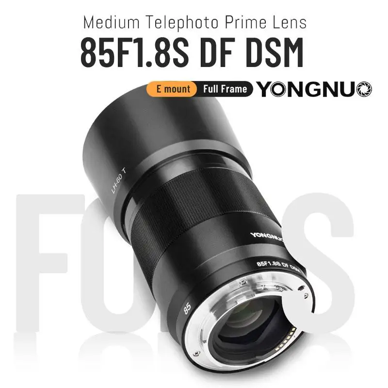 

YONGNUO YN85mm F1.8S DF DSM Полнокадровый объектив с большой диафрагмой и автофокусом для Sony E Mount A7IV A9 A7RII A7II A6600 A7