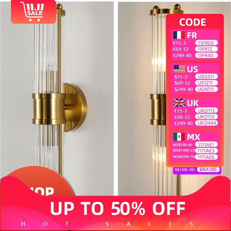 

Роскошные художественные прикроватные светодиодные светильники для спальни, современная ванная комната, кухня, обеденный стол, хрустальные настенные светильники для украшения комнаты, бытовая техника