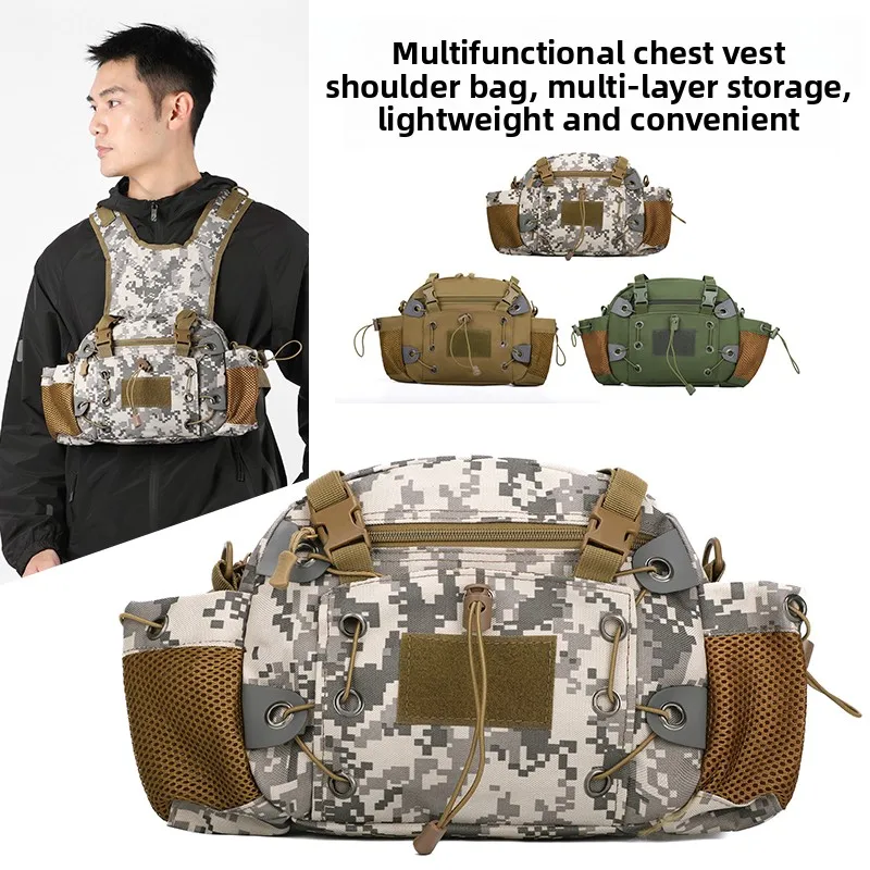 

【2025 New】Camping Waist Bag Outdoor Nylon Crossbody Bag Men's Sports Fanny Pack Hiking Cycling Running Chest Bag Waterproof