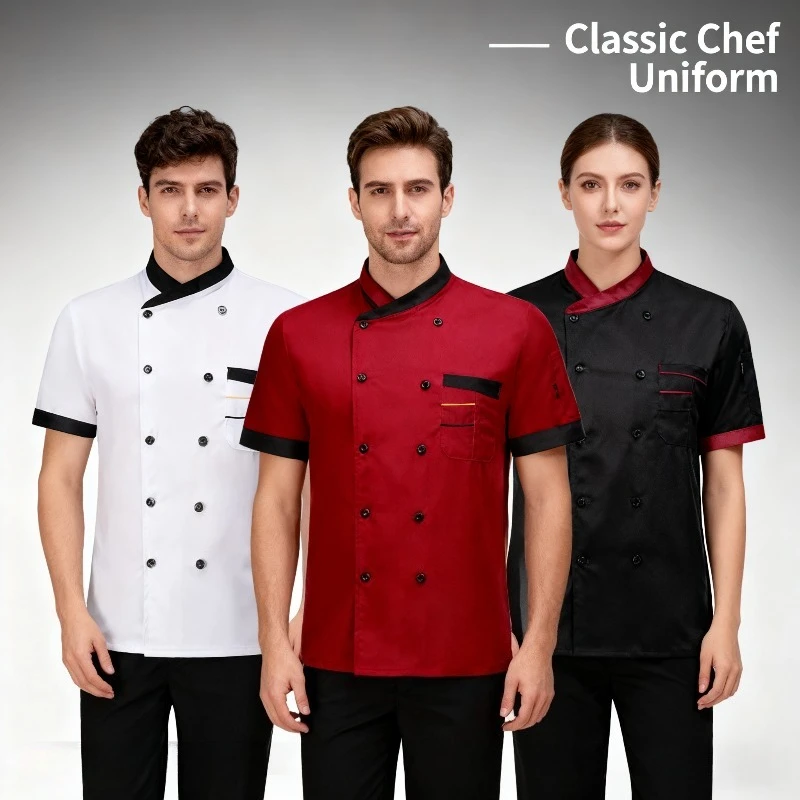 Zestaw odzieży kucharskiej odprowadzający wilgoć, z krótkim/długim rękawem, odzież robocza dla personelu restauracji i hoteli. ​