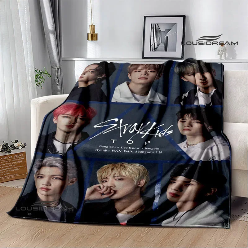 

3D KPOP S-Stray-K-Kids pattern blanket Picnic blanket Warm Flannel blankets Home bed linings blankets for beds Birthday Gift
