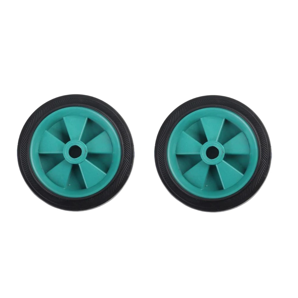 Caster Wheels for Air Compressor 120mm DIA 13mm ID Green Plastic Non-Slip Shock Absorbing Silent Replacement Set