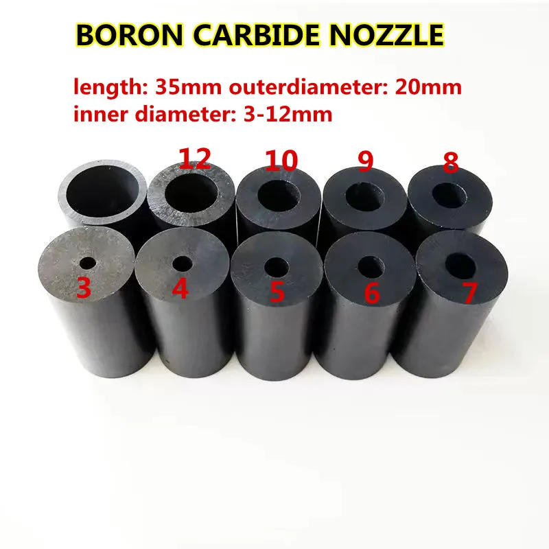 Consegna veloce! Punta per sabbiatrice ad aria con ugello per pistola per sabbiatura in carburo di boro 3 mm 4 mm 5 mm 6-12 mm