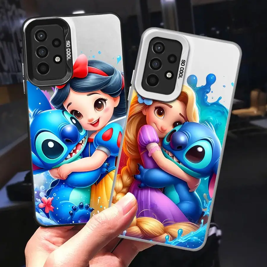 

Case For Samsung Galaxy A54 A52 A14 A53 A34 A13 A12 A23 A33 A71 A32 A51 A24 A72 Phone Cover Silicone Disney Stitch And Princess